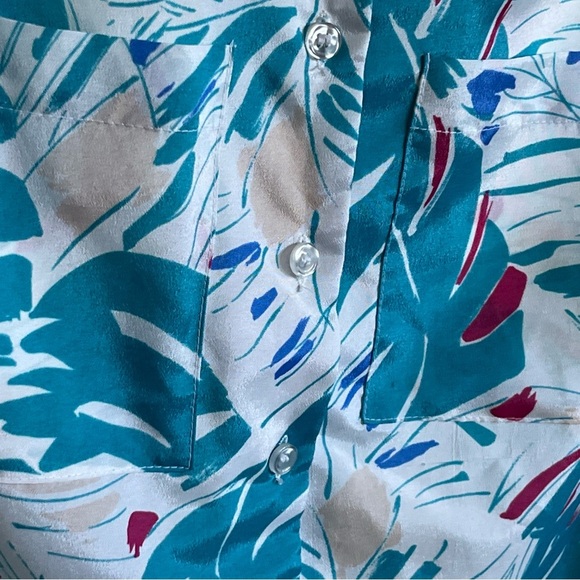 Vintage Lady Arrow Women’s Floral Button Down Polyester Shirt Size 14 - Picture 5 of 8